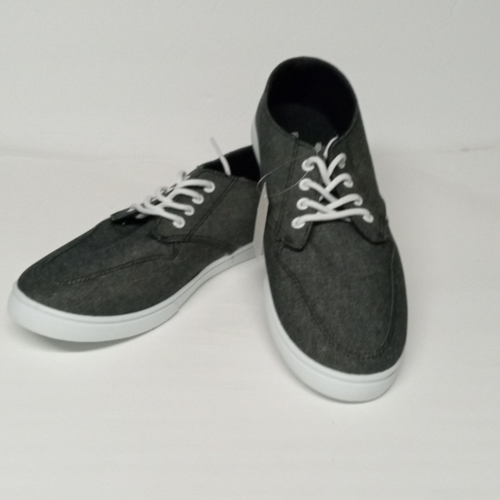 Men's Falls Creek Canvas Lace Up Shoes, sz 10M, Black White NWT